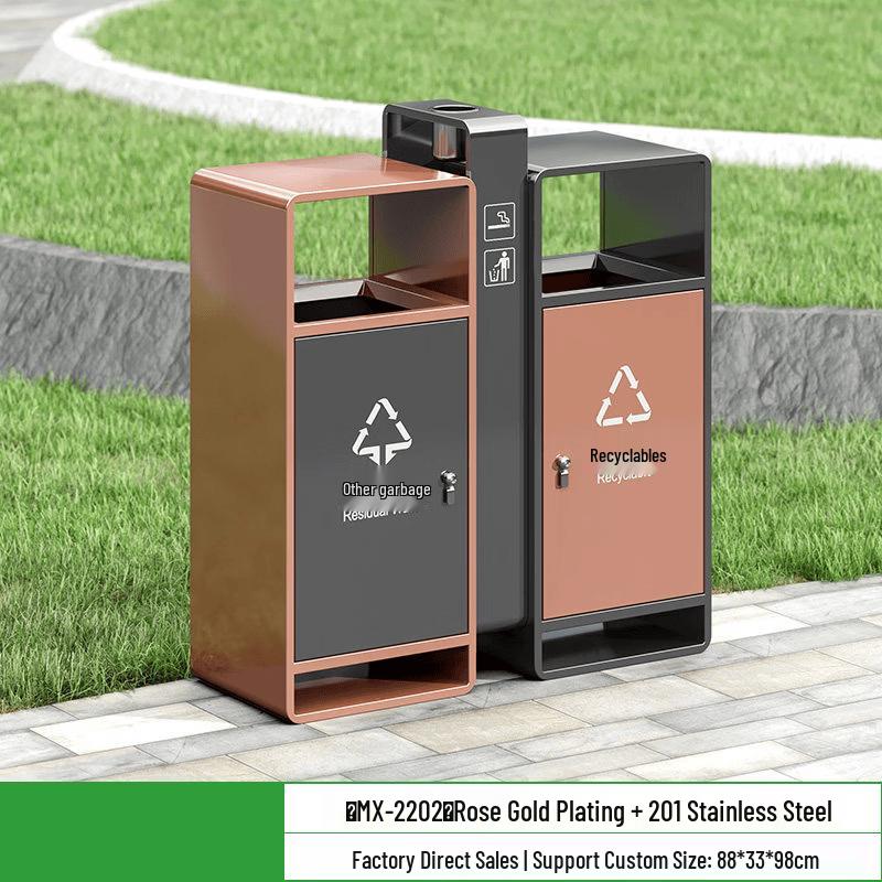 JPHZNB Outdoor Stainless Steel Trash Can