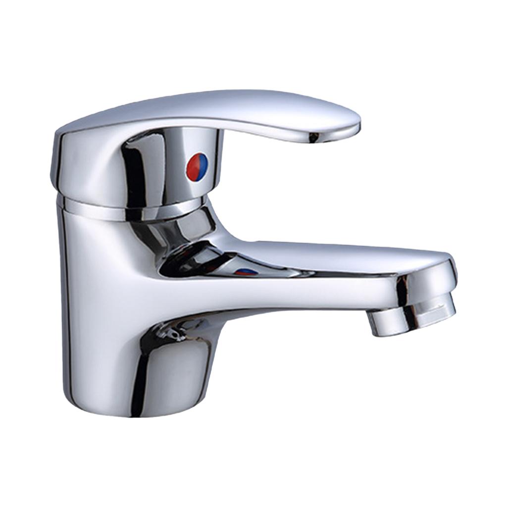 Bathroom Sink Faucet Single Handle Brass Kitchen Basin Faucet Ceramic Valve Hot & Cold Water Mixed