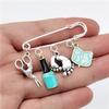 Fashion Nail Art Brooch Vintage Jewelry Mini Nail Art Nail Polish Scissors Pin Brooches