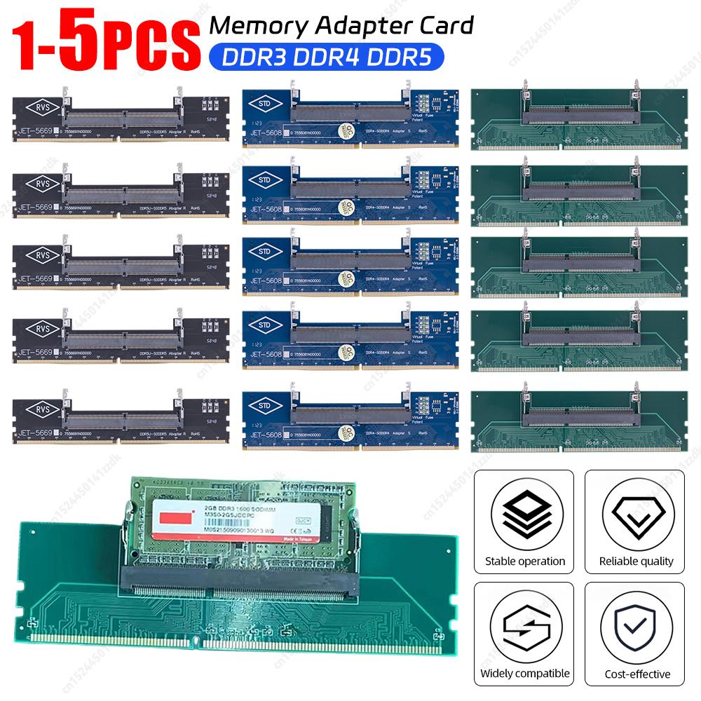 NEW 1-5PCS SO-DIMM To PC DIMM Card Laptop To Desktop DDR3 DDR4 Connector Card Memory Stick Laptop To Desktop Adapter