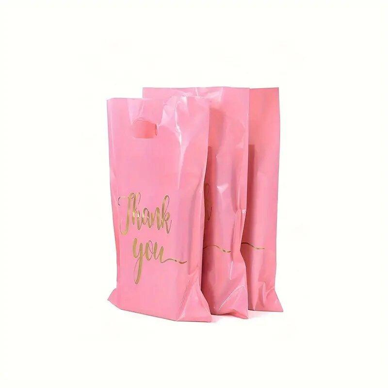 10/20/30PCS Rosa Danke Handtasche Geburtstag Hochzeit Party Thanksgiving Weihnachten Geschenk Snack Shopping Produkt Verpackung Tasche