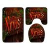Christmas Home Shower Curtain Polyester Cloth Four-Piece Toilet Floor Mat Bathroom Non-Slip Door Mat Bedroom Carpet