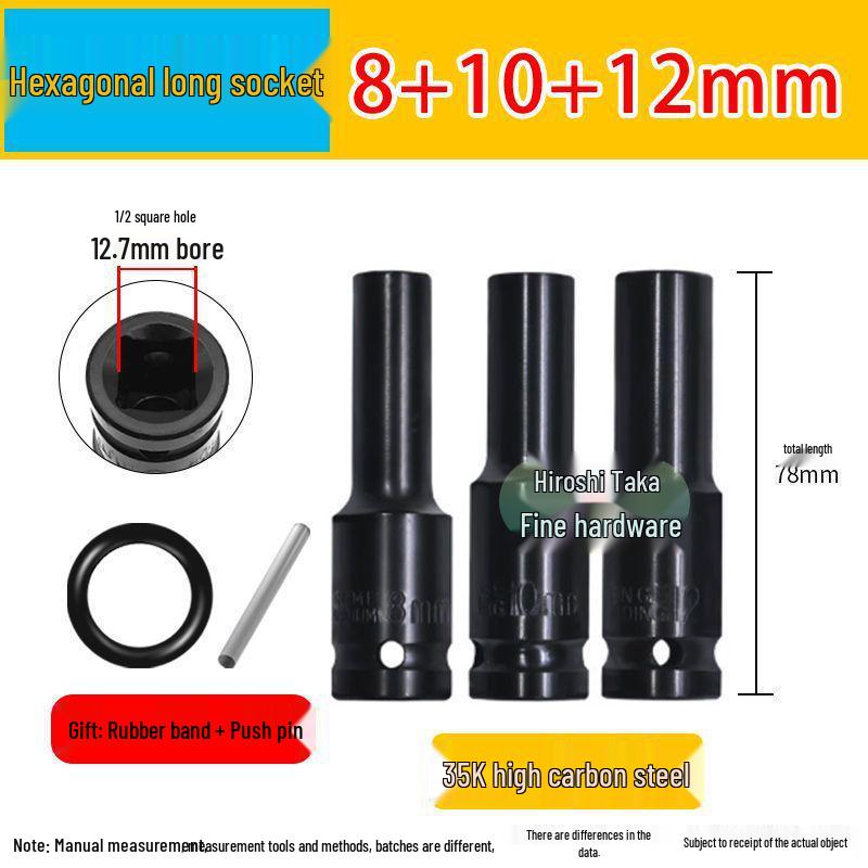 Electric Wrench Socket Set with Extended Hex Sockets