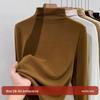 Silk Half-High Collar Women's Base Layer: 2025 Autumn/Winter Velvet Lambswool Warm T-shirt.