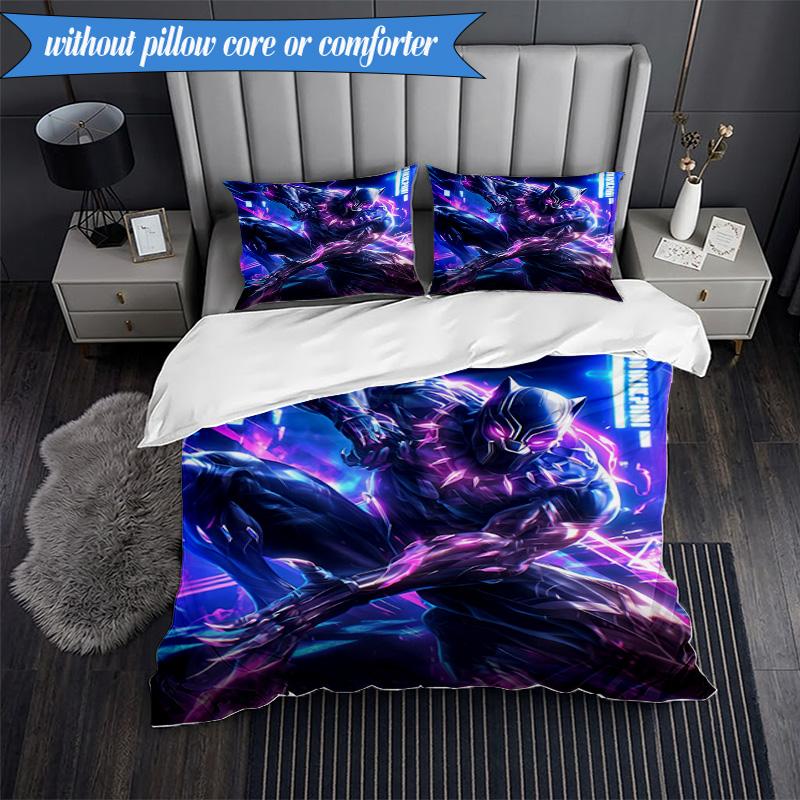 3PCS Panther In Action Bedding Set,Including 1pc Duvet Cover And 2pcs Pillowcases Perfect for Bedroom, Dormitory, Fan Christmas Gift