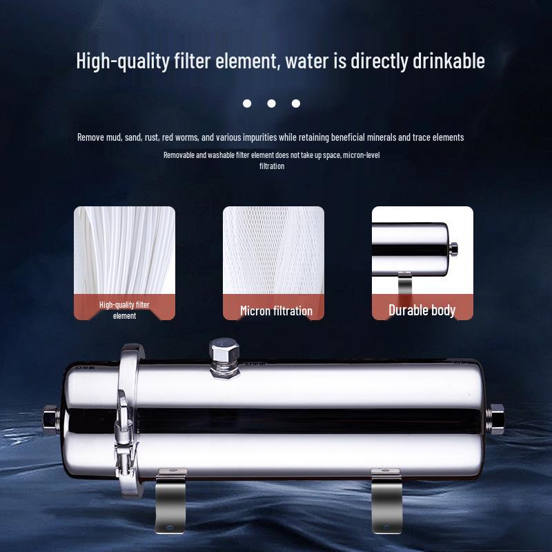 Stainless Steel High-Flow Ultrafiltration Whole House Water Purifier for Rural Well and Tap Water.