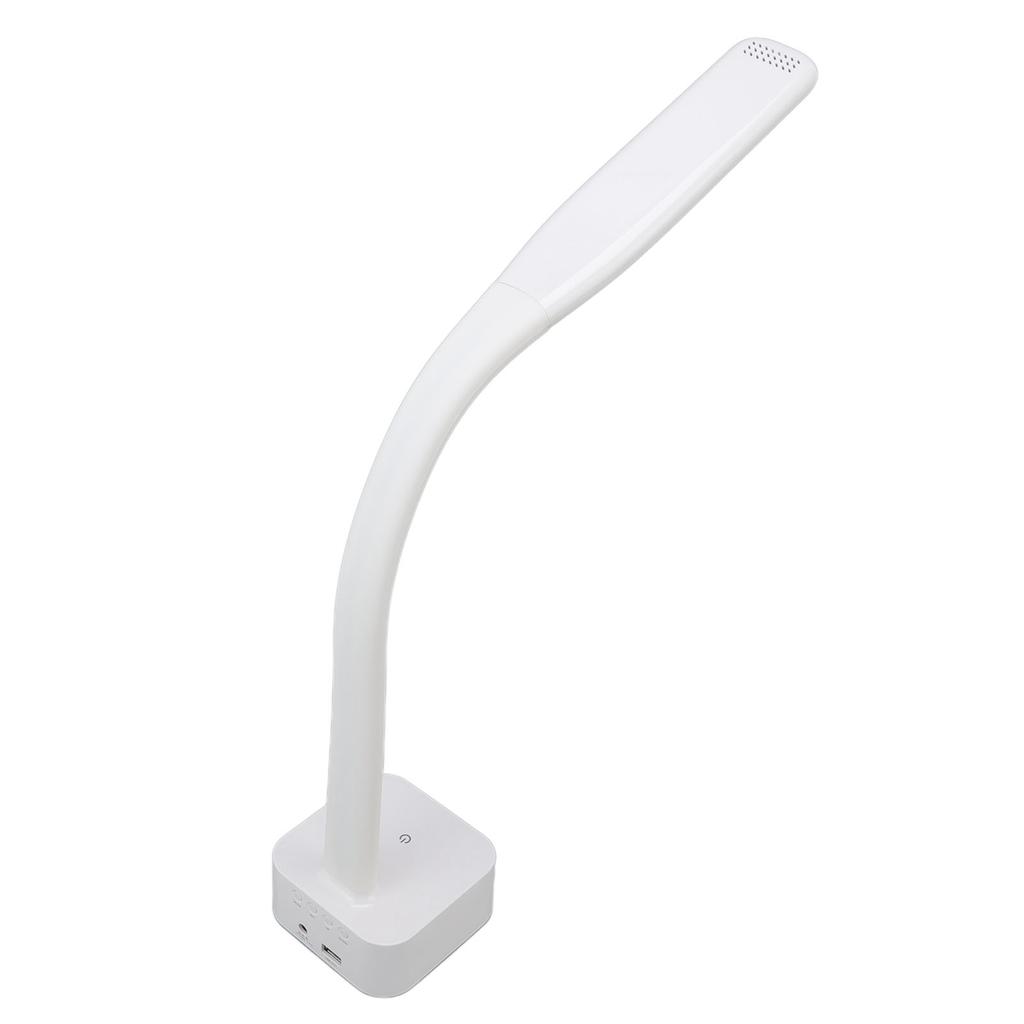 LED Schreibtischlampe 3 Stufen Dimmung Augenschutz Weicher Silikonarm LED Anzeige Wecker Schreibtischlampe