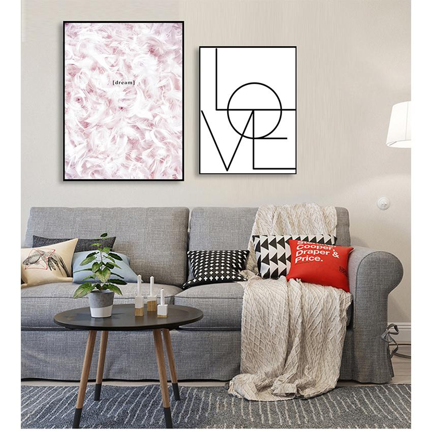 

Настенные картины для украшения гостиной Перьевой холст Живопись Настенное искусство Плакат Скандинавский абстрактный любовный принт Минималистский
