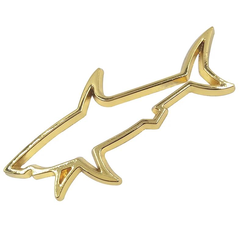 2Pcs 3D Metal Car Styling Sticker Hollow Fish Shark Emblem Badge Decals Automobiles Motorcycle Computer Fuel Cap Accessories