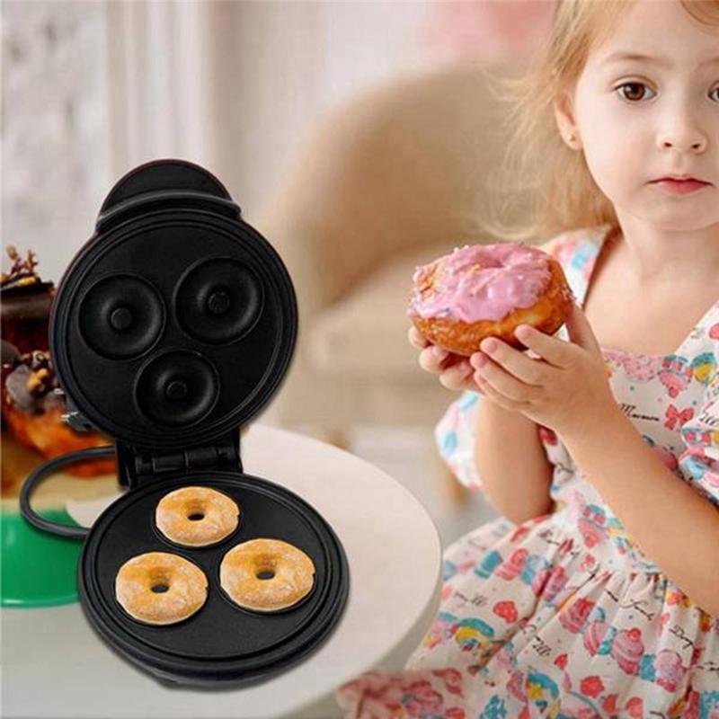 ABKR-Electric Donut Machine Non-Stick Coated Kitchen Donut Maker Kid's Snacks Desserts Breakfast Mini Donut Maker Durable EU Plu