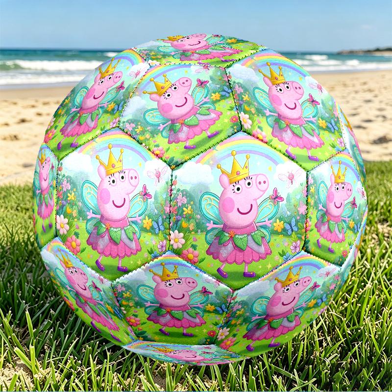 Peppa Pig Print Size 5 Soccer Ball, PU Wear Resistant Football for Match Training and Daily Practice, Birthday Gift for Soccer Fans