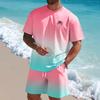 2025 Summer New 3D Fashion Trend Trend Cool Short-sleeved Shorts T-shirt Set Source Manufacturer Can Come To Picture