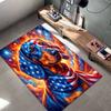American Flag Dog SkullPattern Square Carpet,Area Rug,Carpet Rug for Living Room Bedroom Sofa Playroom Decor,Non-slip Floor Mat,Holiday Birthday Gifts