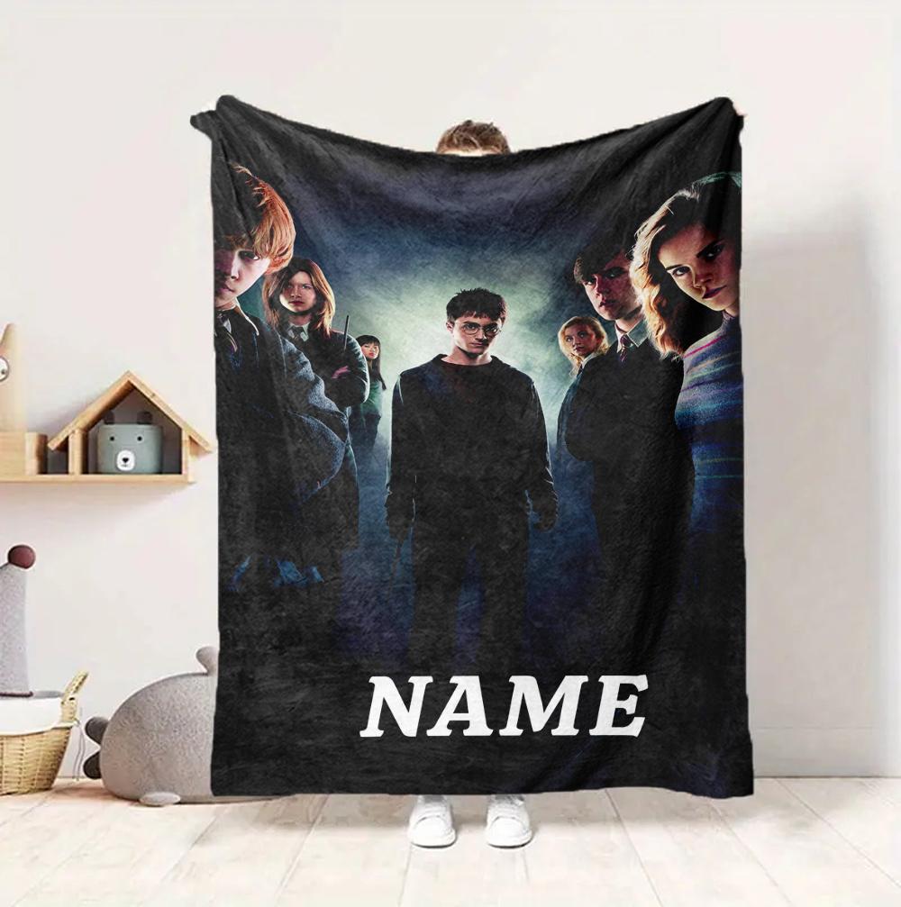 Custom Name Magic Quest Flannel Blanket Throw Blanket Soft Warm Sofa Bed home Decor Unique Gift