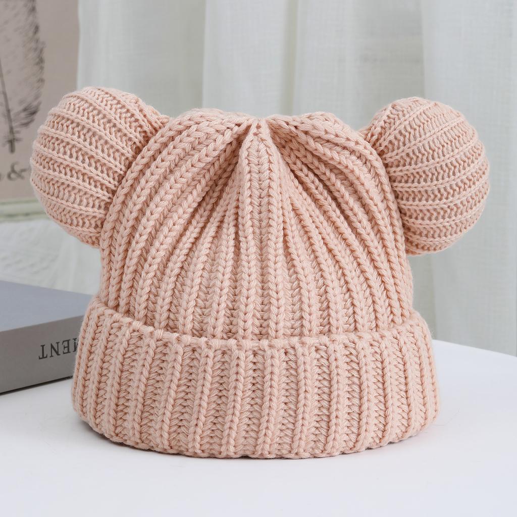 Bonnet en laine mignon avec oreilles d'ourson, épais et chaud, protège les oreilles et du froid, bonnet tricoté, nouveaux chapeaux à la mode pour l'automne et l'hiver