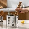 2 Divided Compartments Stainless Steel Chopsticks Rack Rust-proof Utensil Holder  Household
