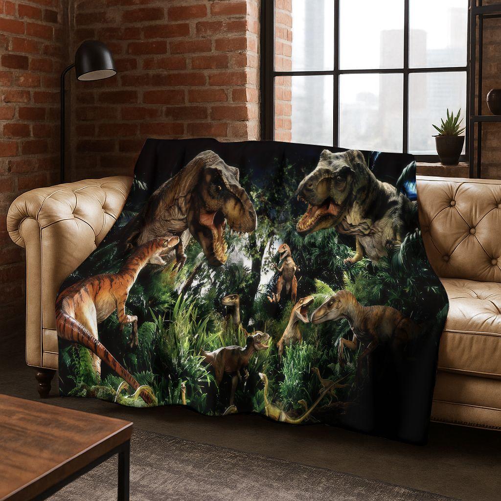 Classic Jurassic Park Dinosaur Movie Tyrannosaurus Rex Flannel Blanket,Cozy Soft Throw Blanket for Home Bedroom Bed Sofa Cover