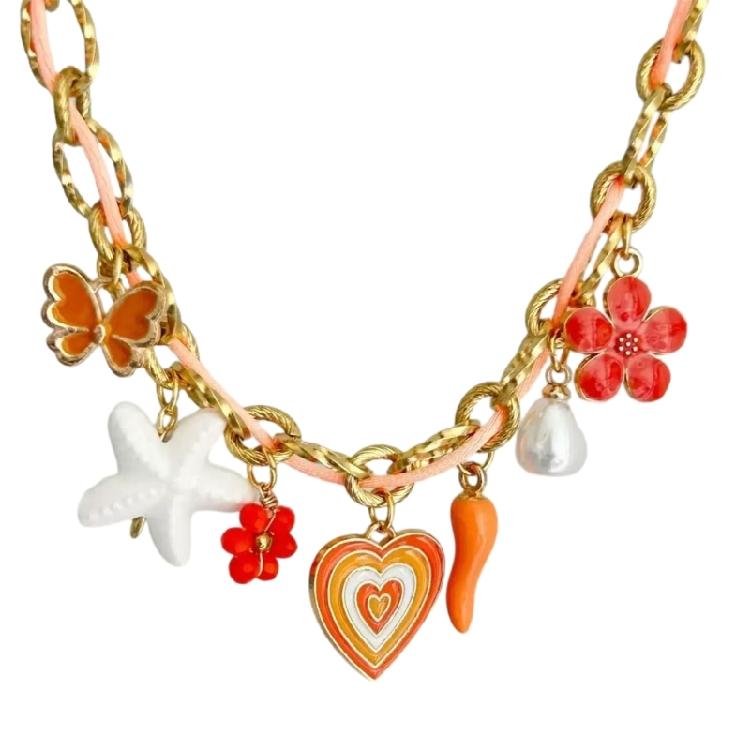 Stainless Steel Jewelry Unique Marine Theme Necklace Rope Chain Necklace Adjustable Length Holiday Accessory for Daily