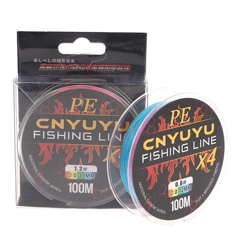 0.6-6.0# 100M 4 Fili PE Trecciato Per Pesca Linea da Mosca Linea per Aquilone Acqua Salata Intreccio Linea da Pesca Cavo Treccia Linea da Pesca