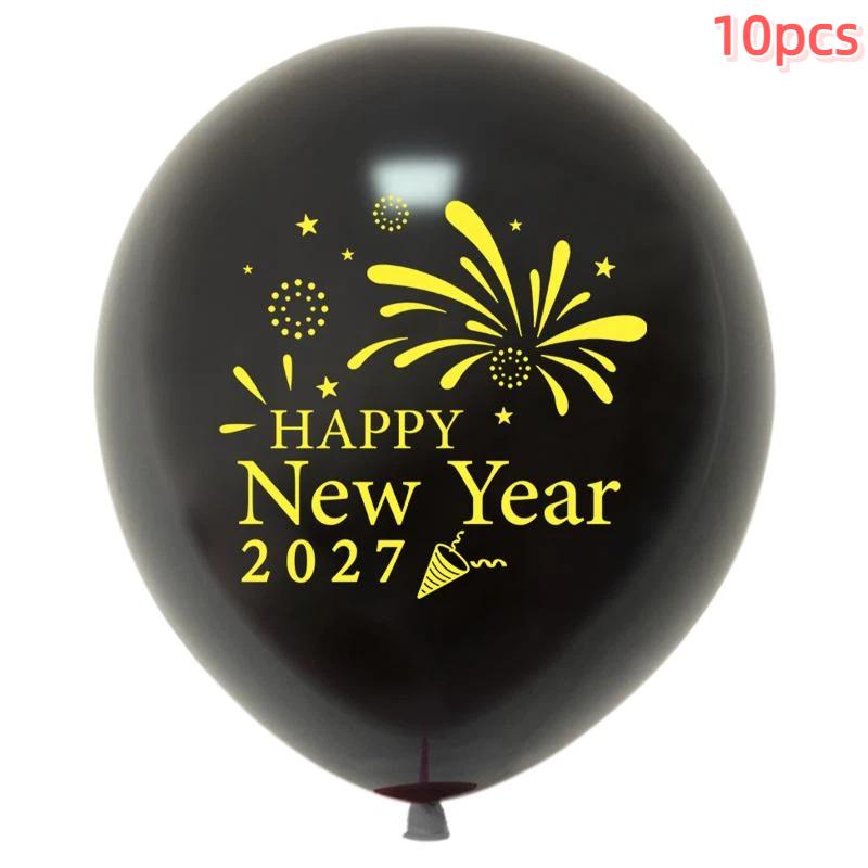 10Pcs Happy 2027 New Year'S Day Party Latex Balloons Happy New Year Party Home Decoration