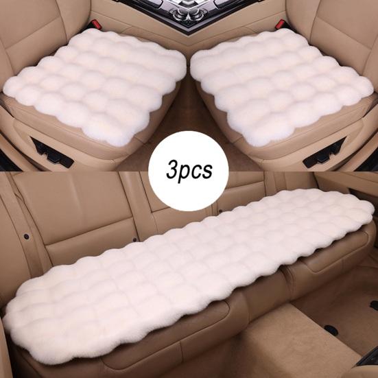 3Pcs Car Seat Cushion Fluffy Vehicle Seat Cover Plush Fleece Thickened Warm Auto Chair Pad
