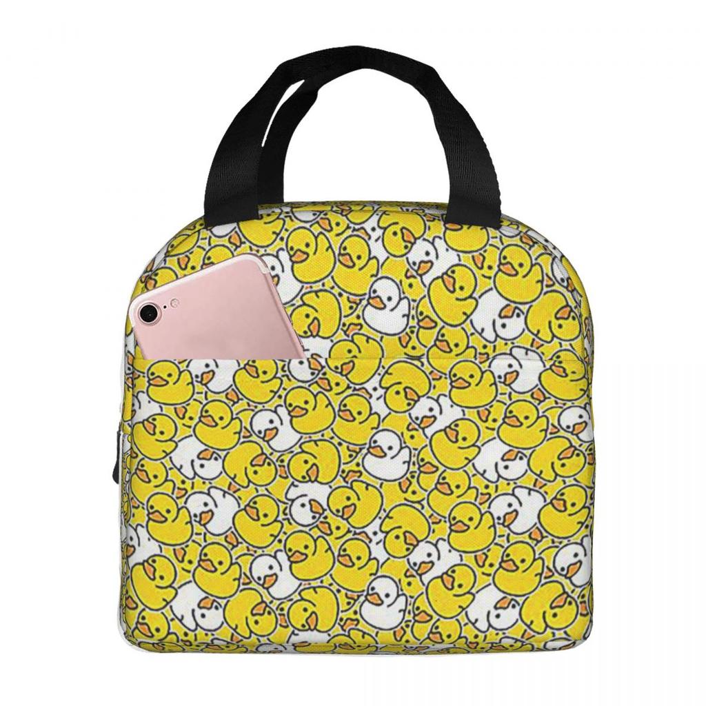 Yellow Classic Rubber Duck Insulated Lunch Bag for Women Kids Leakproof Food Boxes Thermal Lunch Box Tote