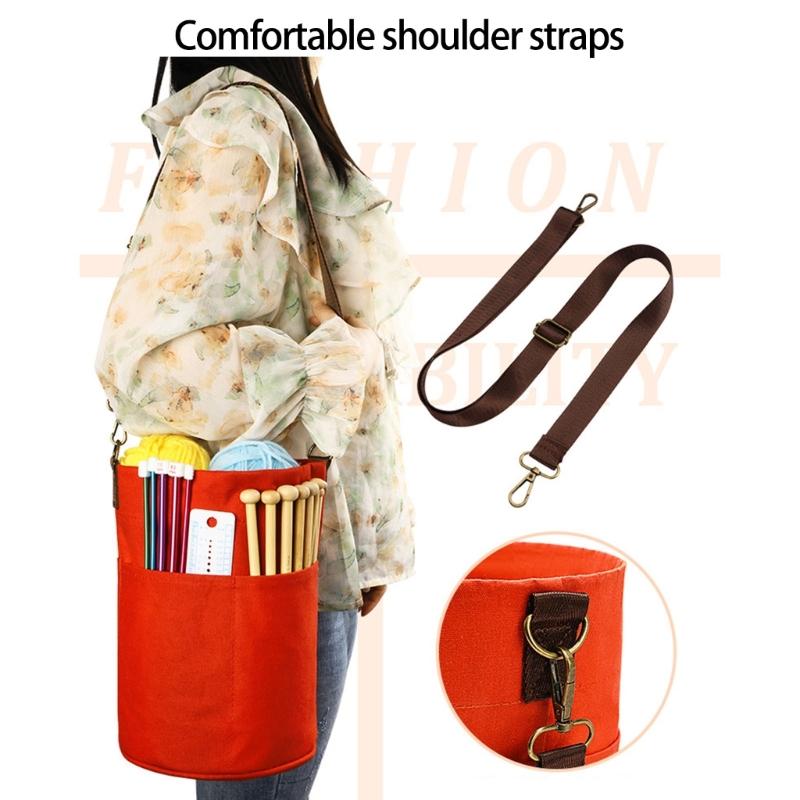 Portable Single Shoulder Craft Storage Bag for Knitting Supplies and Daily Organization