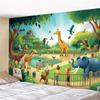 2D plane 1 piece of zoo exploration background suitable for birthdays and anniversary celebrations