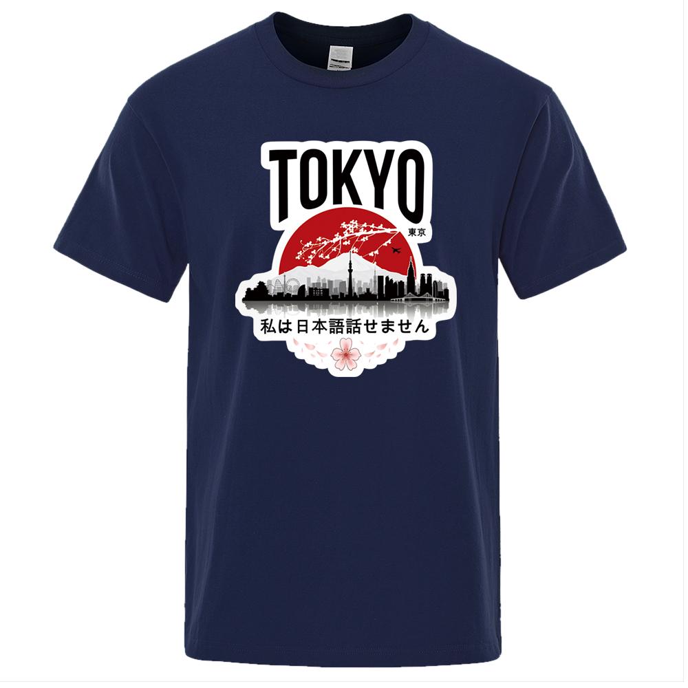 Tokyo Print T-shirts I Don't Speak Japanese Design Man's T-shirt Men Clothes 2023 Summer T Shirt Men's Brand Black Tops Tees