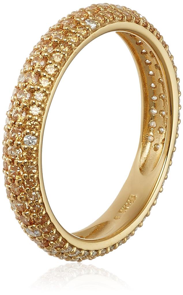 Bloom Silver and Yellow Gold Cubic Zirconia Japanese Size 11 Pavé Ring, 0770-0440-0013-0011,