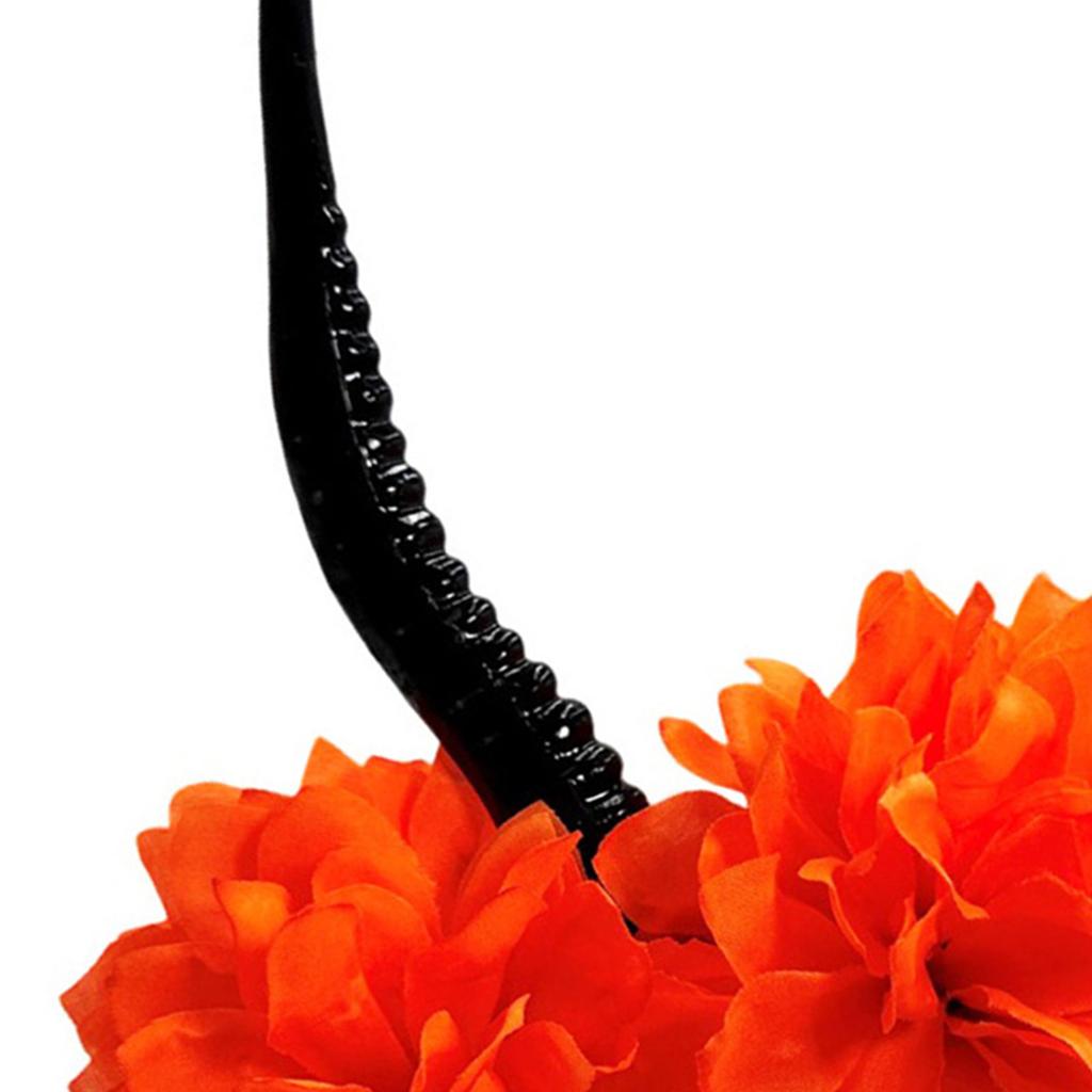 Halloweenská květinová čelenka s rohy antilopy Pryskyřičný kostýmní doplněk Kreativní pokrývka hlavy Rekvizity na večírky, hraní rolí