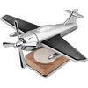 Airplane Car Diffuser: Solar Airplane Car Fragrance - Silver Car Essential Oil Diffuser with Wooden Base Desk Ornaments Decoration for Office Home