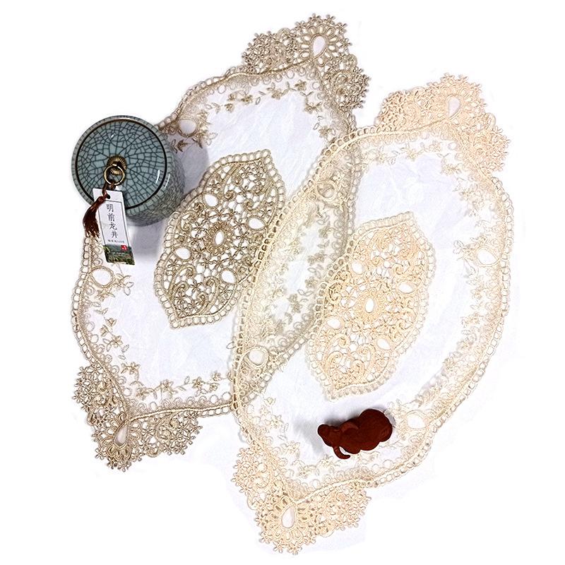 Lace Table Mat, Embroidered Decorative Mat, Net Bottom Embroidery Flower Piece, French Style Lace Fabric, Shooting Props