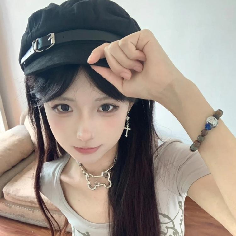 Lovely Stylish Cabbie Hat Rabbit Theme Furry Ear Vintage Cabbie Caps Unisex Headwear Autumn Winter Hat for Daily Wear