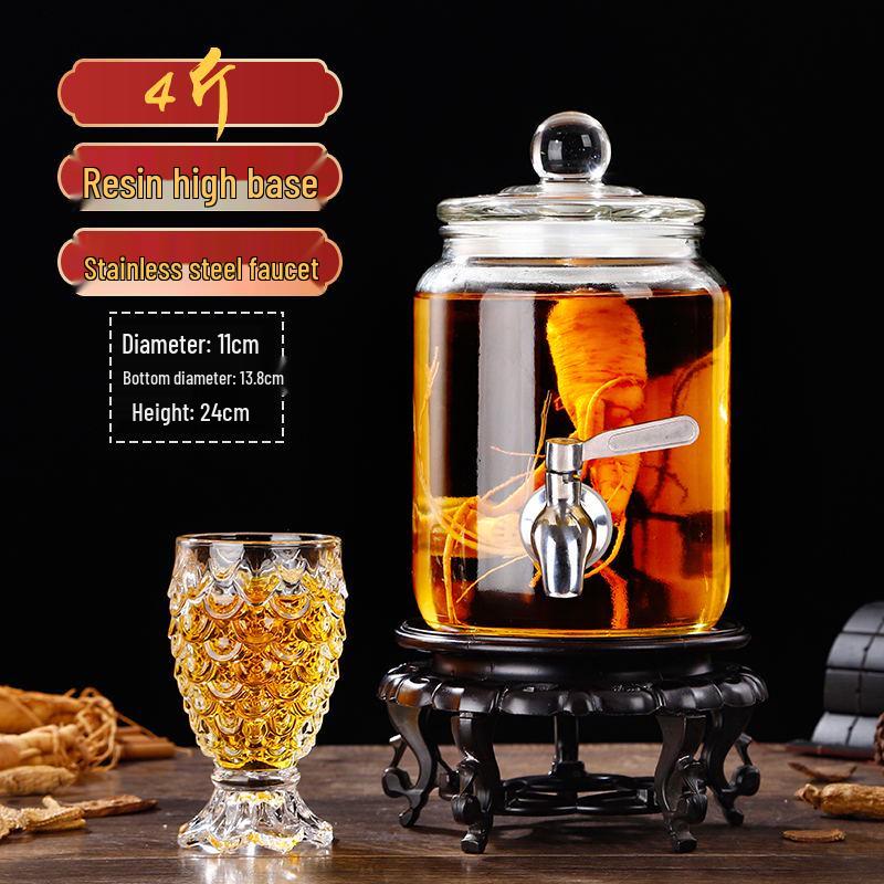 Glas-Infusionsbehälter mit Zapfhahn: 10-20 Jin Versiegelte Enzym- und Kimchi-Weinlagerung