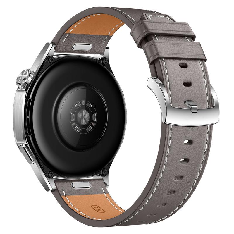 

22 мм универсальный кожаный ремешок для Huawei Watch GT5/GT5 Pro/GT4 46 мм мужской женский классический аксессуар с пряжкой для Huawei GT5/GT4/GT3 деловой кожаный ремешок GT5 46mm Button style серый