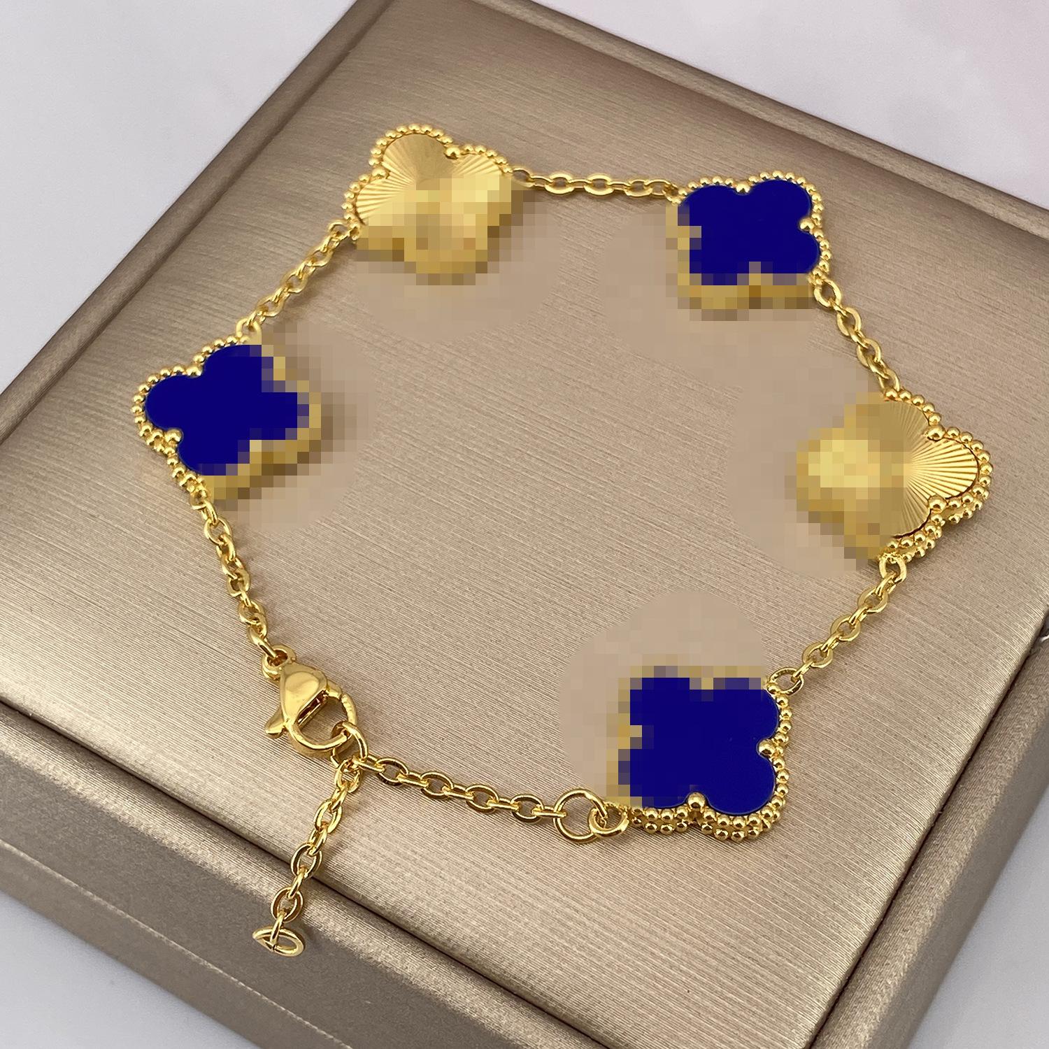 

Браслет 15 мм Пять цветов Лазерный браслет 18К Браслет Четырехлистный клевер Женский браслет