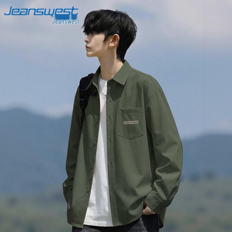 Jeanswest Men s Letter Print Casual Long-Sleeve Shirt 3XL