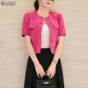 Women Casual Round Neck Summer Short Sleeve Blouse