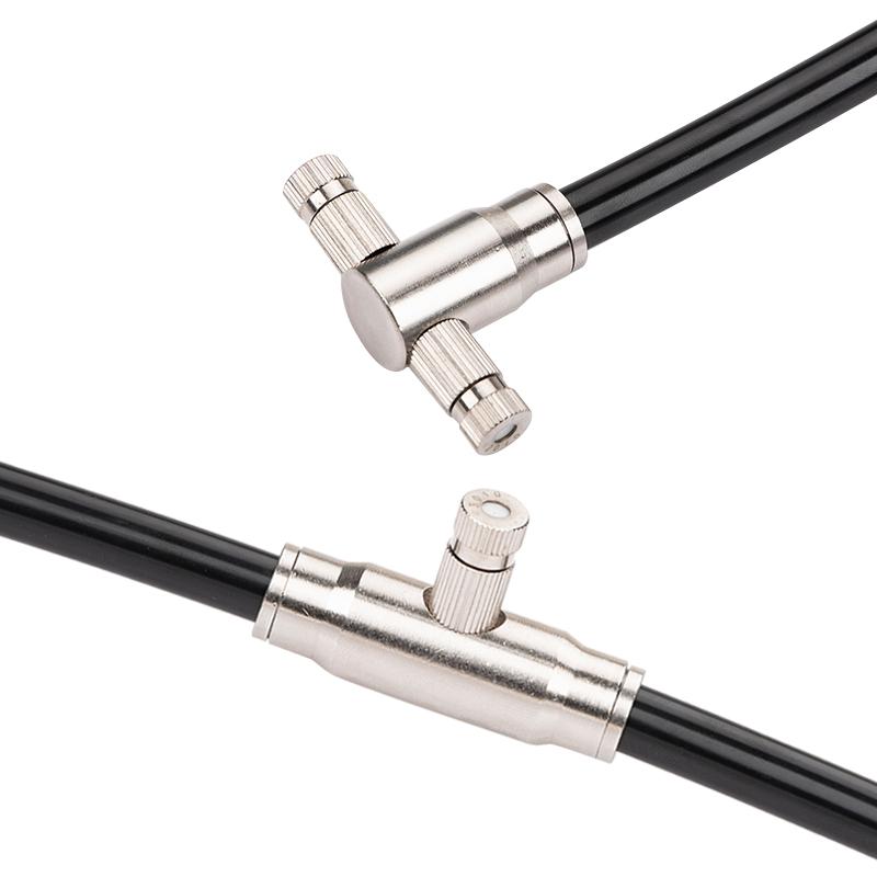 High Pressure Brass 9.52mm misting Nozzle Connector 3/8 Inch Slide Lock Connector Tee Elbow Straight Connector Spray Acce