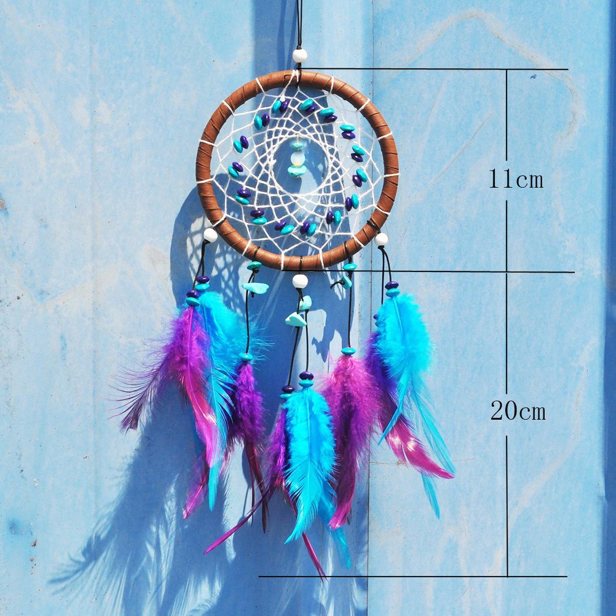 

Boho Turquoise Dreamcatcher with Feathers - Multiuse Car or Home Decor, Native Craftsmanship Gift