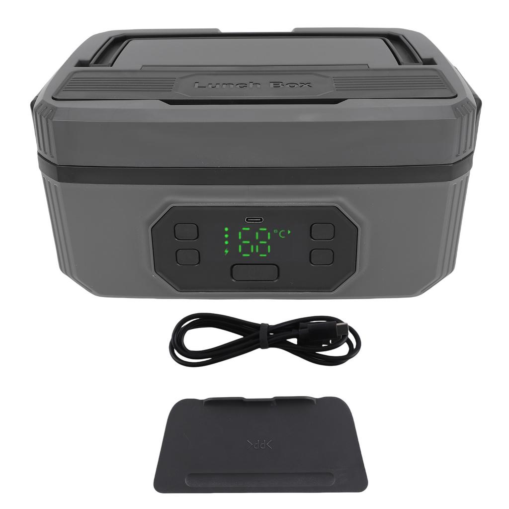 Electric Lunch Box Rechargeable Cordless Large Capacity Fast Heating Portable Lunch Warmer 1600ML (24000mah Battery)