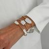 3Pcs/set Baroque Pearl Bracelet Women Multilayer Beaded Pearls Metal Geometry Irregular Bracelet Trendy Layering Wrist Jewelry