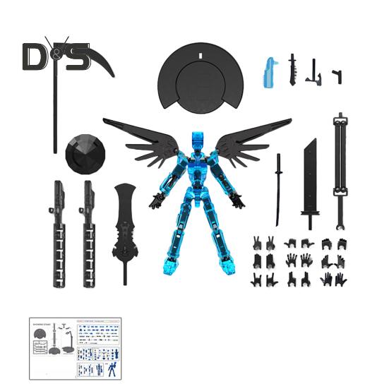 

Фигурка робота с аксессуарами, подвижные суставы, 3D-печатная модель робота, игрушка для снятия стресса, шарнирная фигурка-манекен, украшение для рабочего стола, орнамент очистить синий