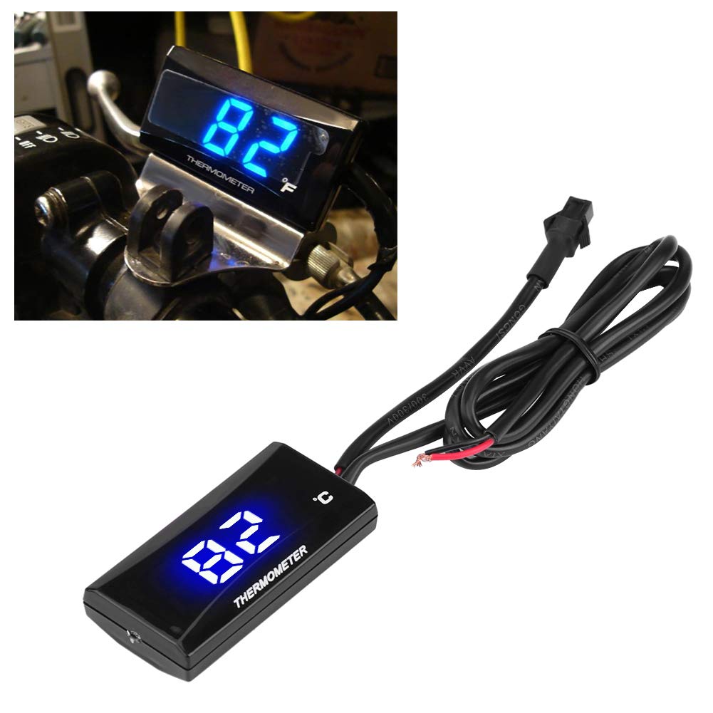 KIMISS Motorcycle Digital Water Temperature Gauge Blue Light