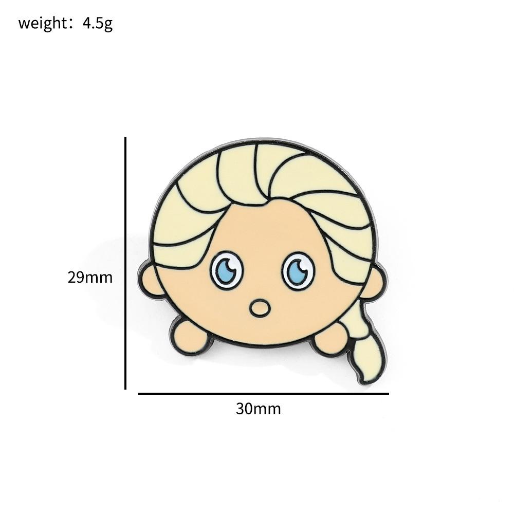 

Princess Series Alloy Brooch Snow White Queen Elsa Metal Badge Clothes Bags