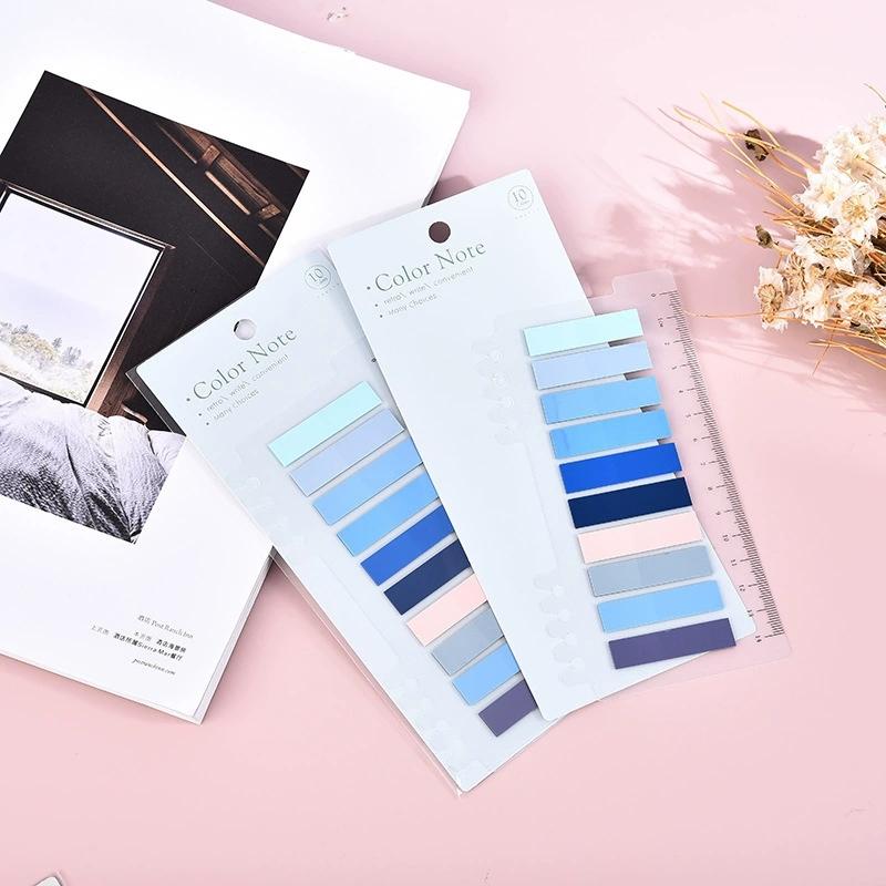 200 Hojas/juego Set de Notas Adhesivas Pastel Morandi Regla Cinta PET Pestañas Índice y Marcapáginas Diarios Planificadores Material Escolar y de Oficina Bloc de Notas