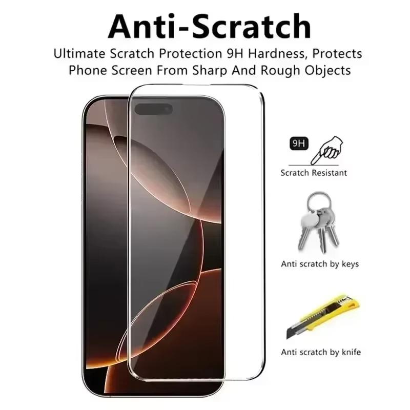 6Pcs Tempered Glass For iPhone 17 16 15 14 13 12 11 Pro Max Mini Screen Protector For iPhone 7 8 Plus 16e XR X XS Max Glass Film