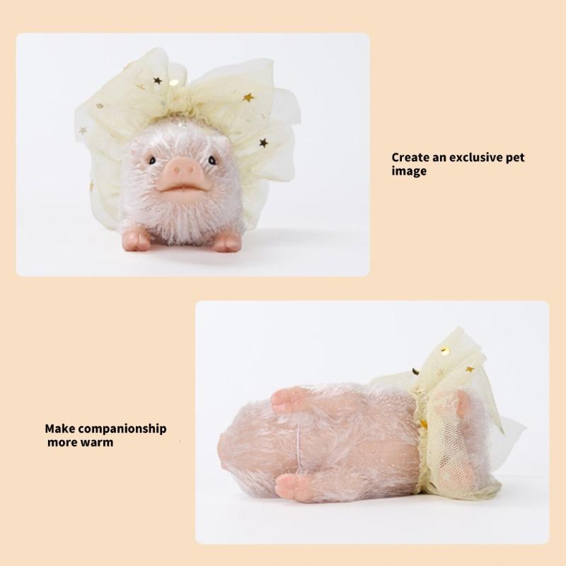Pretend Play Piggy Toy With Baby Bottle Accessories Soft Silicones Yellow Outfit Educational Imaginative Kids Gift