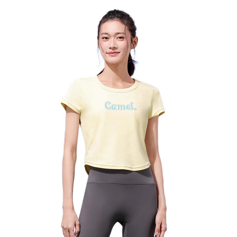 CAMEL Women's Cotton-Feel Quick-Dry Short Sleeve T-Shirt